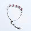 Red Enamel Hearts Silver Bracelet