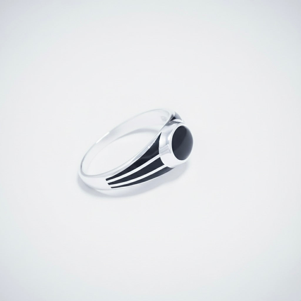 Triple Stripe Circular Enamel Ring