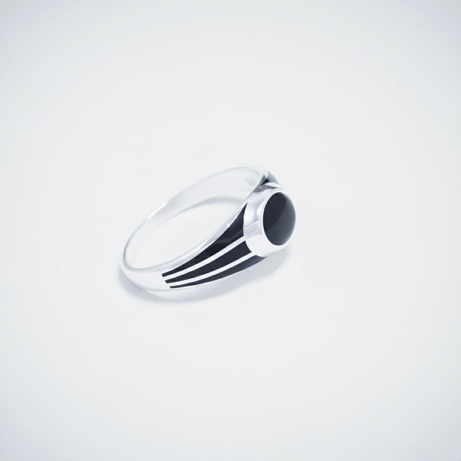 Triple Stripe Circular Enamel Ring