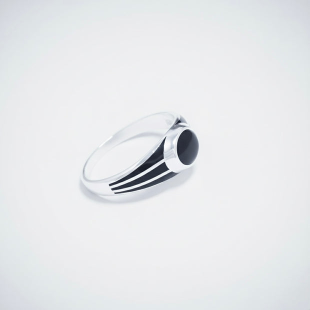 Triple Stripe Circular Enamel Ring