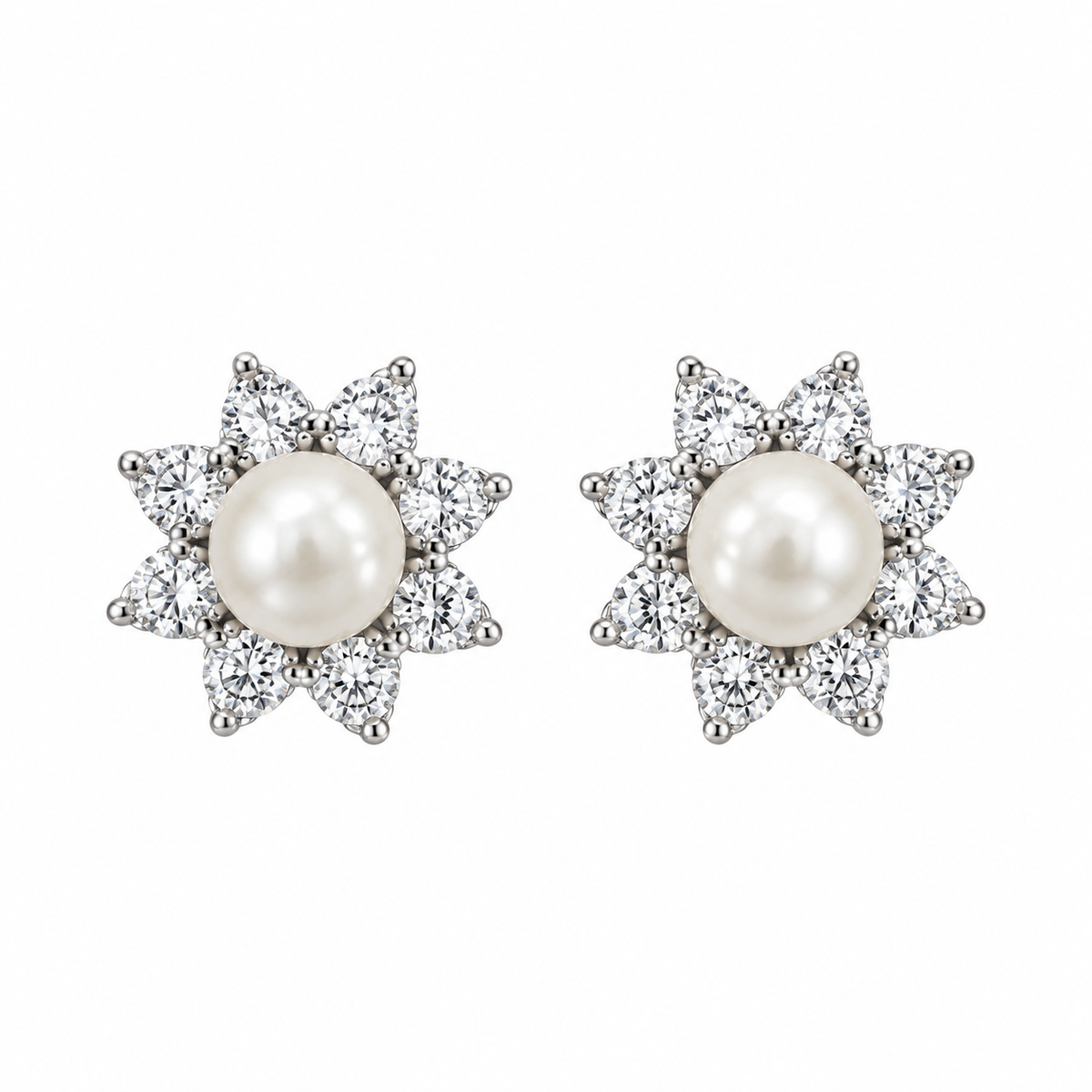 Pearl Flower Stud Earrings