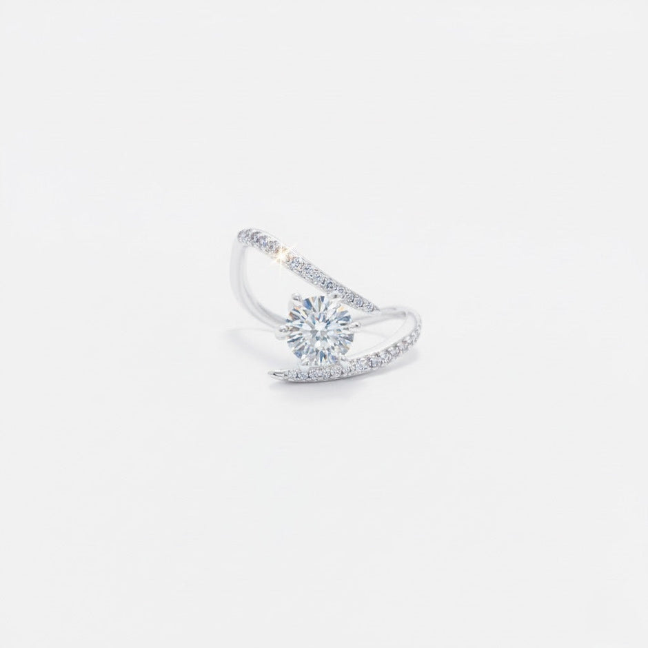 Silver Orbit Solitaire Ring