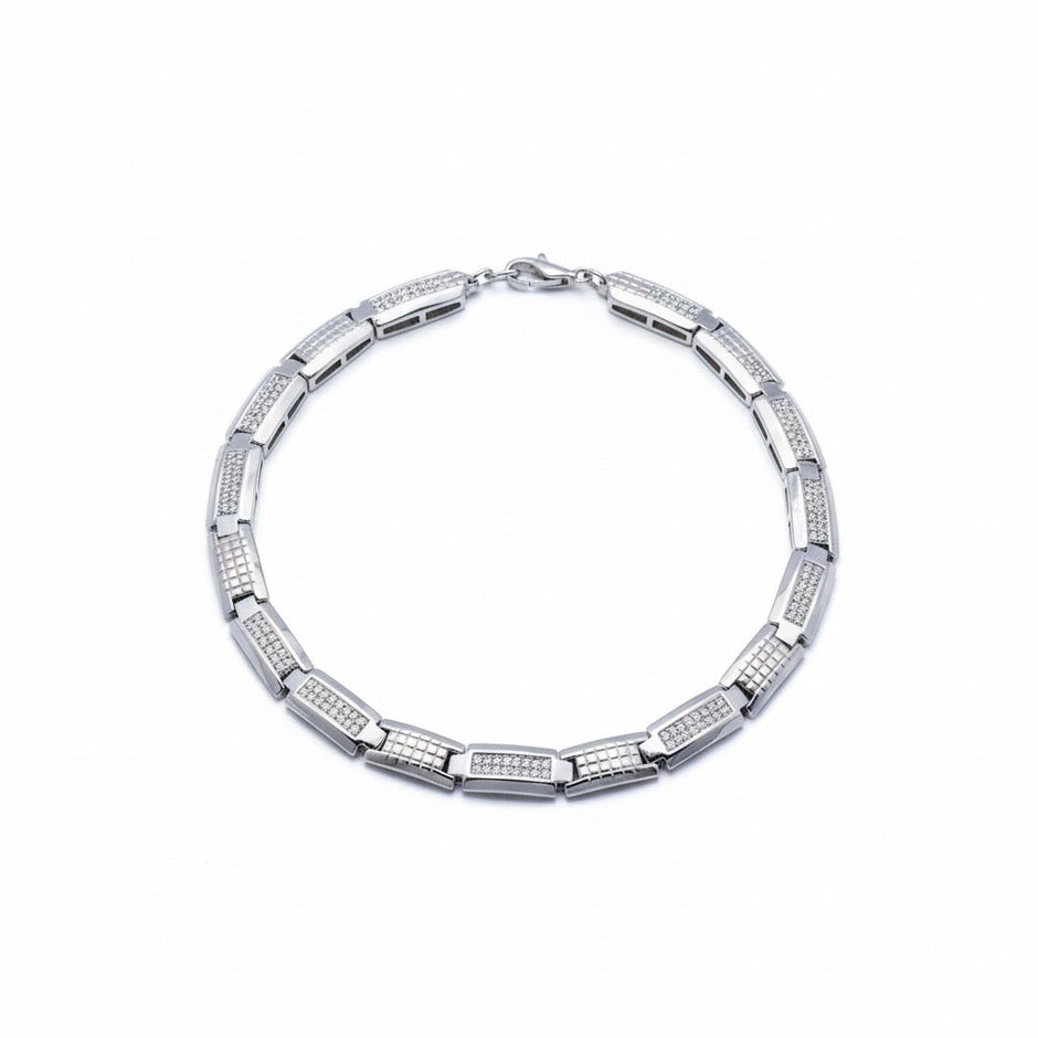 Textured Link Sterling Silver Bracelet