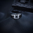 Rectangular Halo Heritage Enamel Ring