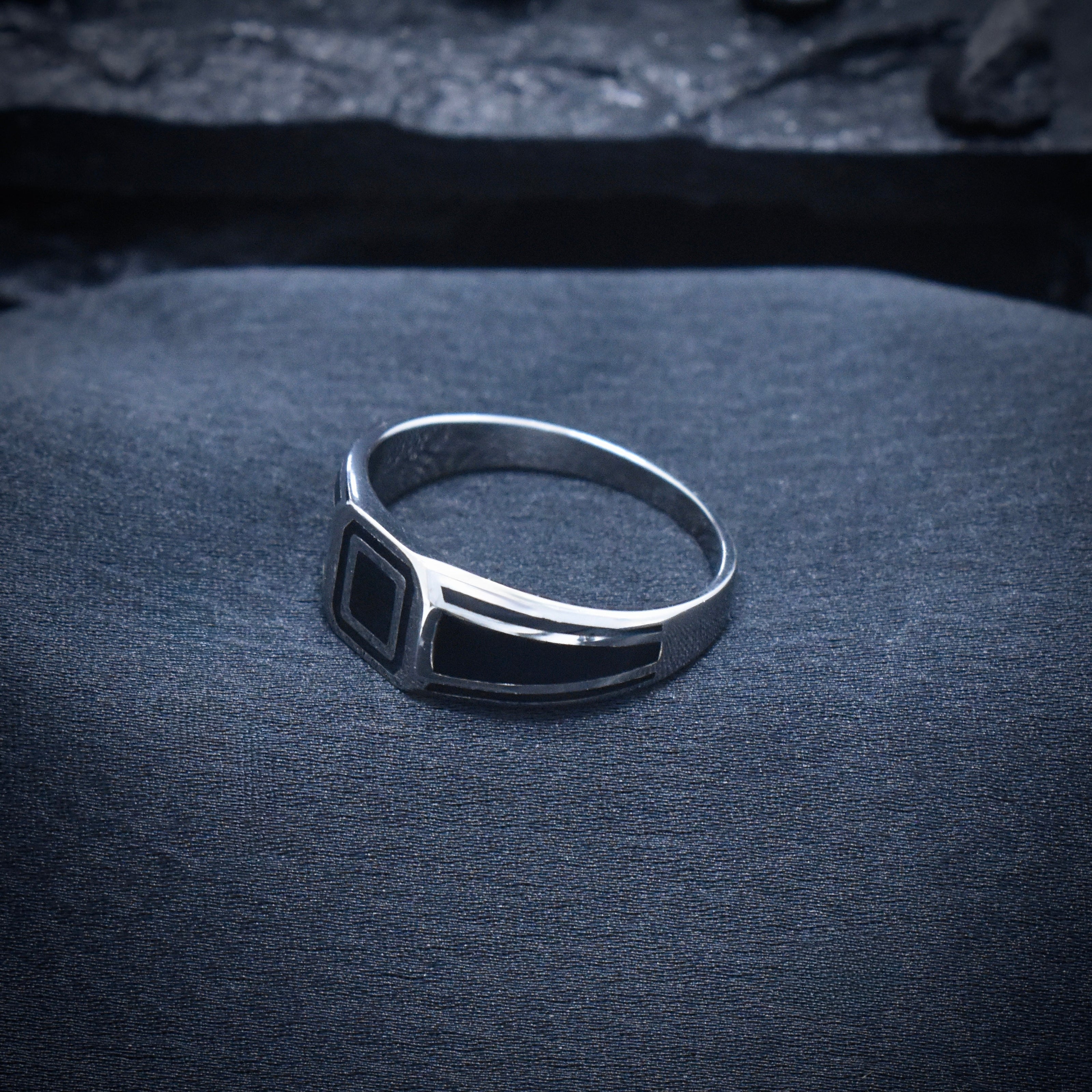 Silver Square Grid 925 Sterling Silver Ring