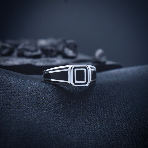 Silver Square Grid 925 Sterling Silver Ring