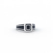 Silver Square Grid 925 Sterling Silver Ring