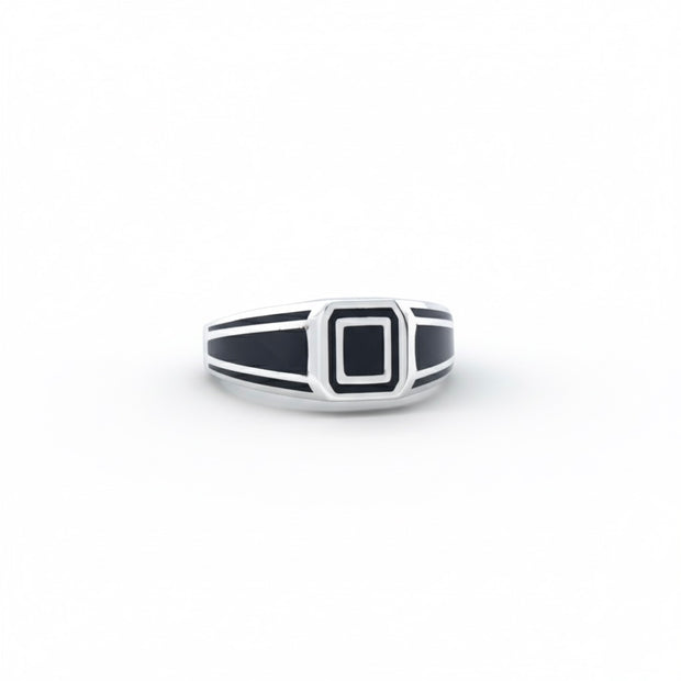 Rectangular Halo Heritage Enamel Ring