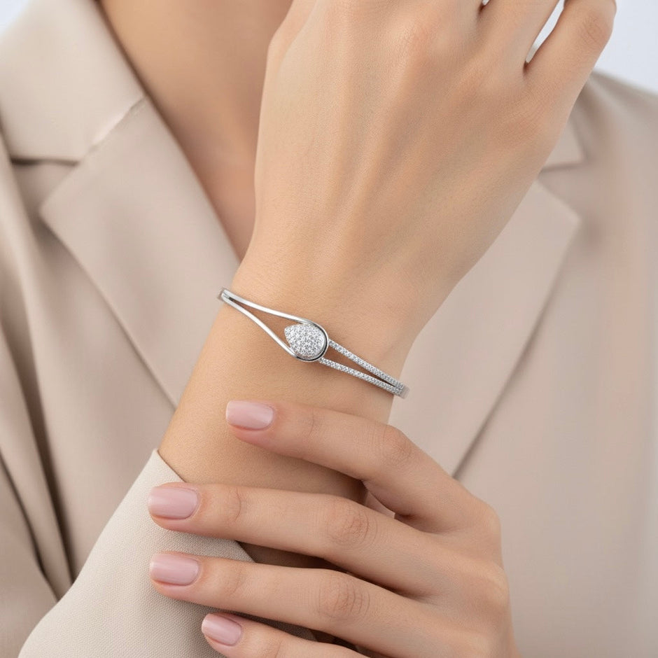Teardrop Flare Silver Bracelet