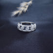 Silver Dual Texture Row Ring