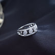 Silver Dual Texture Row Ring