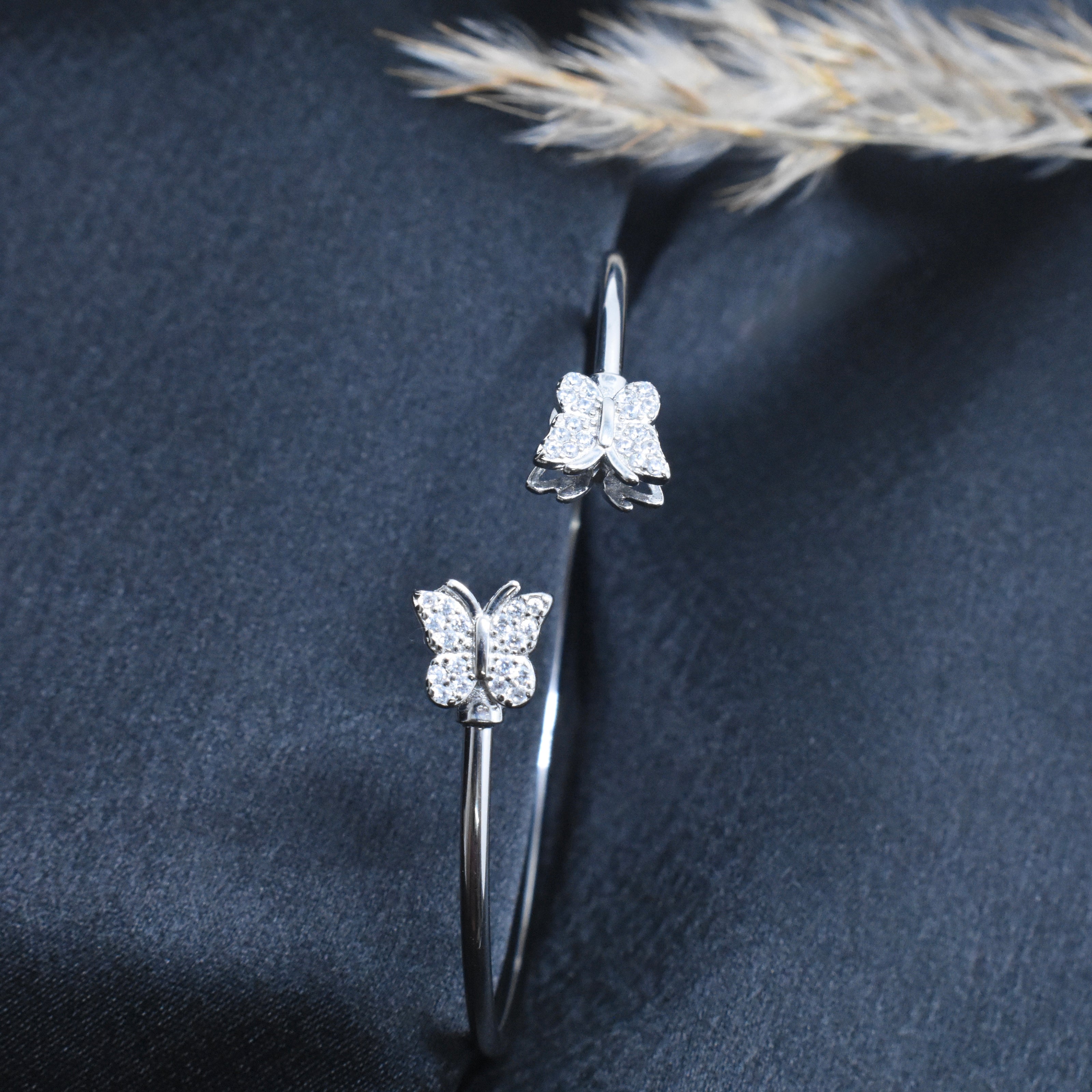 Graceful Butterfly Open Cuff Bracelet