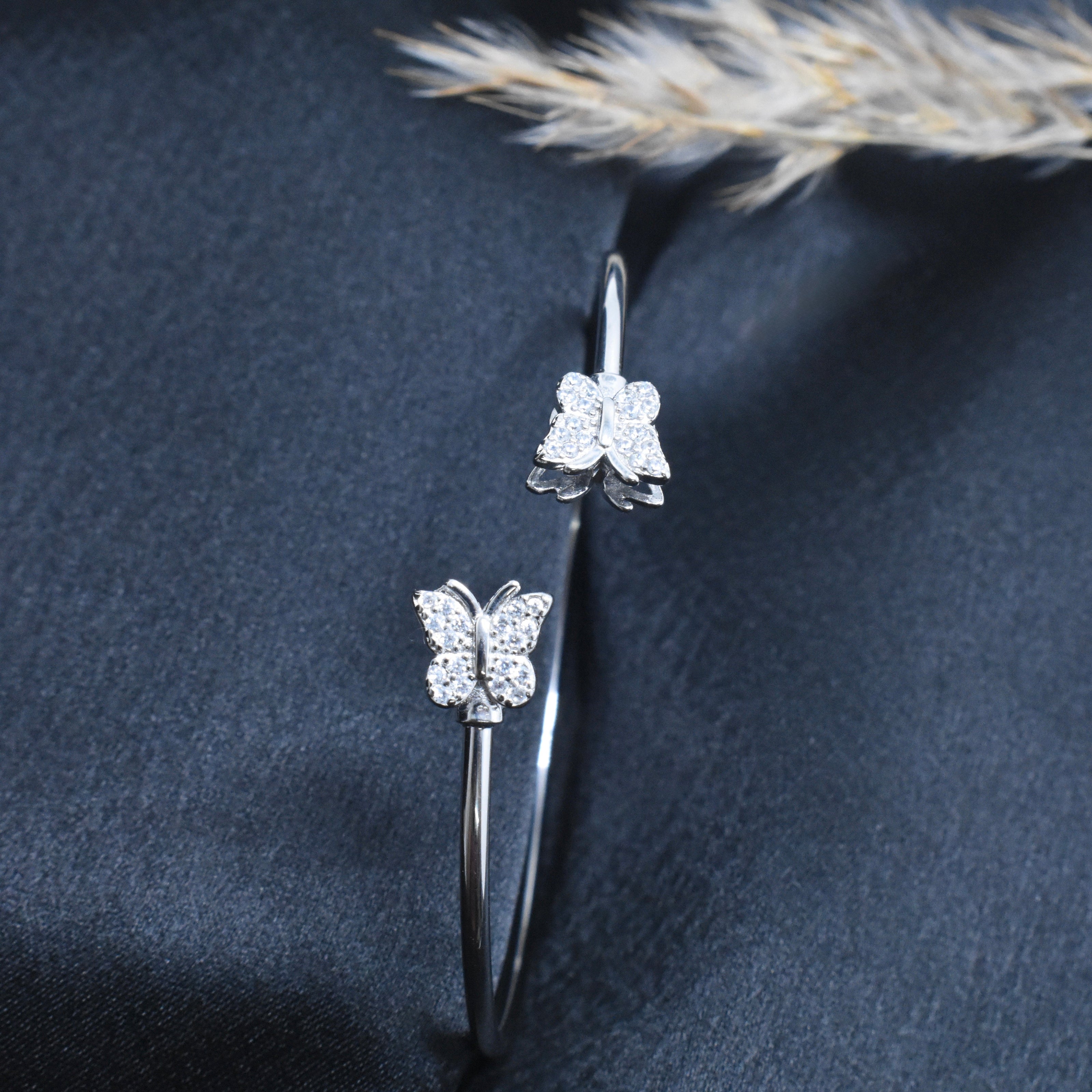 Sparkle Bloom Twin Silver Bracelet