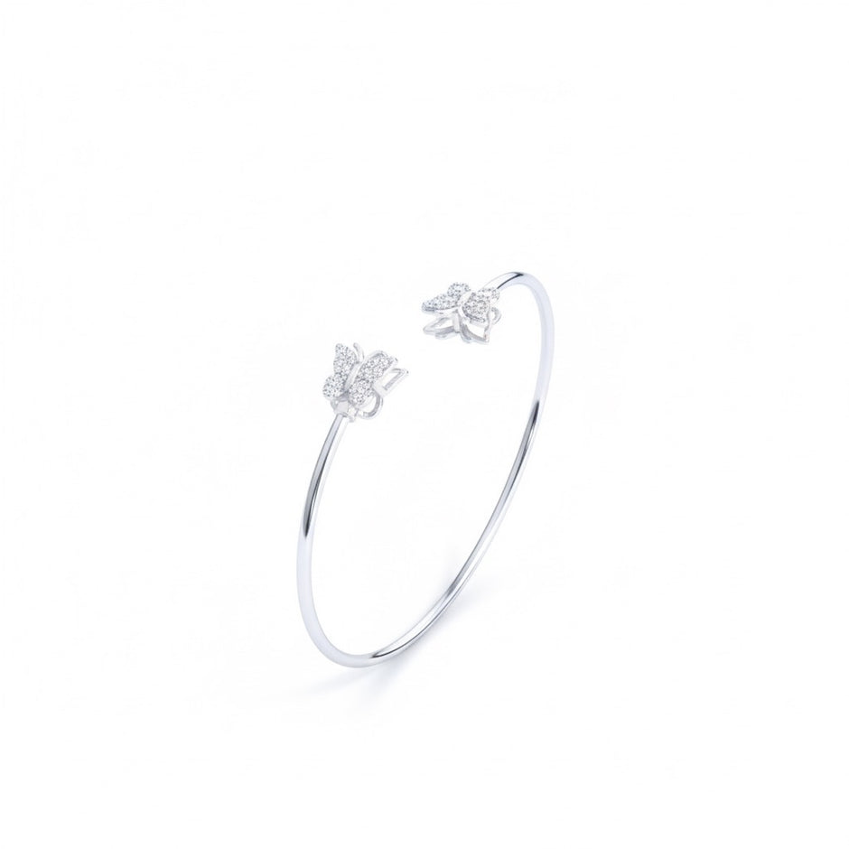 Graceful Butterfly Open Cuff Bracelet