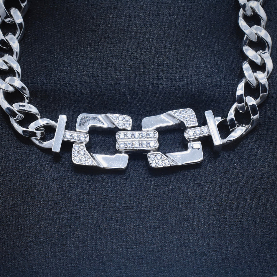 Square Link Silver Bracelet