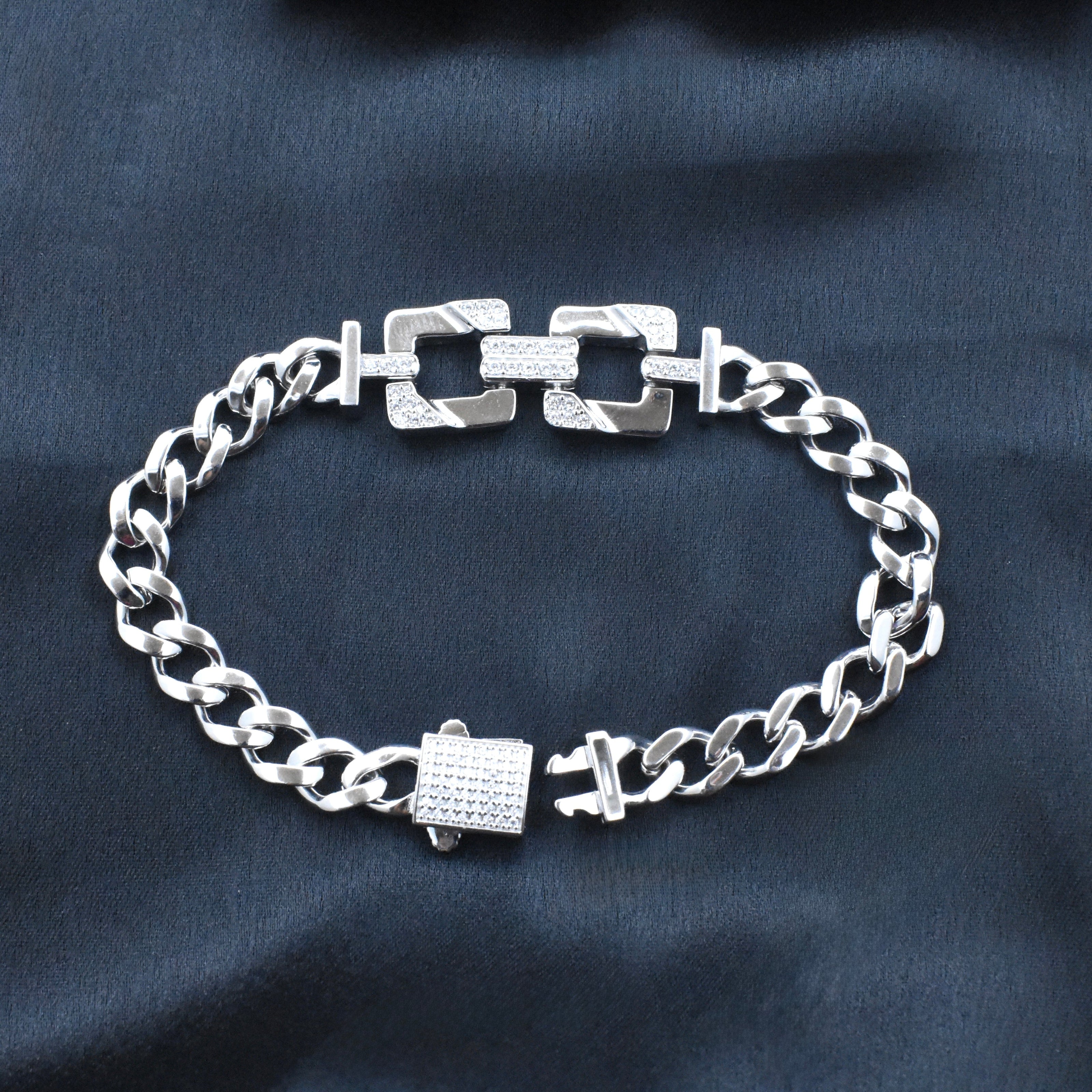 Square Link Silver Bracelet