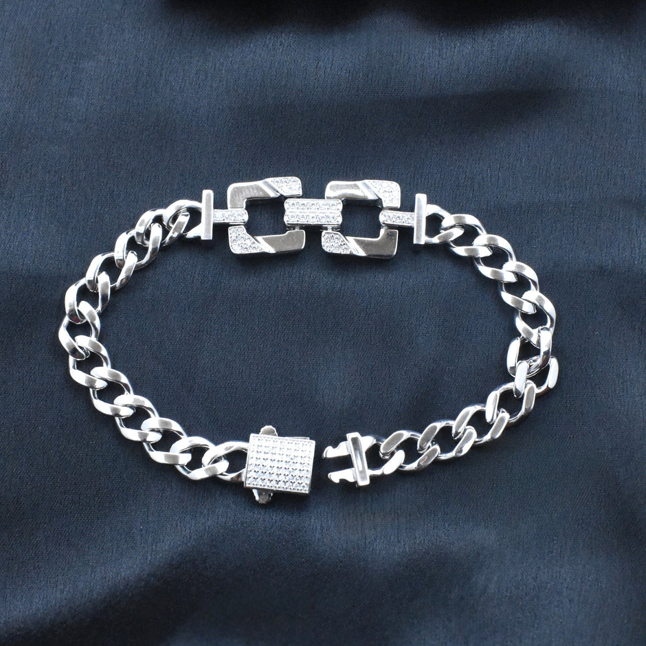 Square Link Silver Bracelet