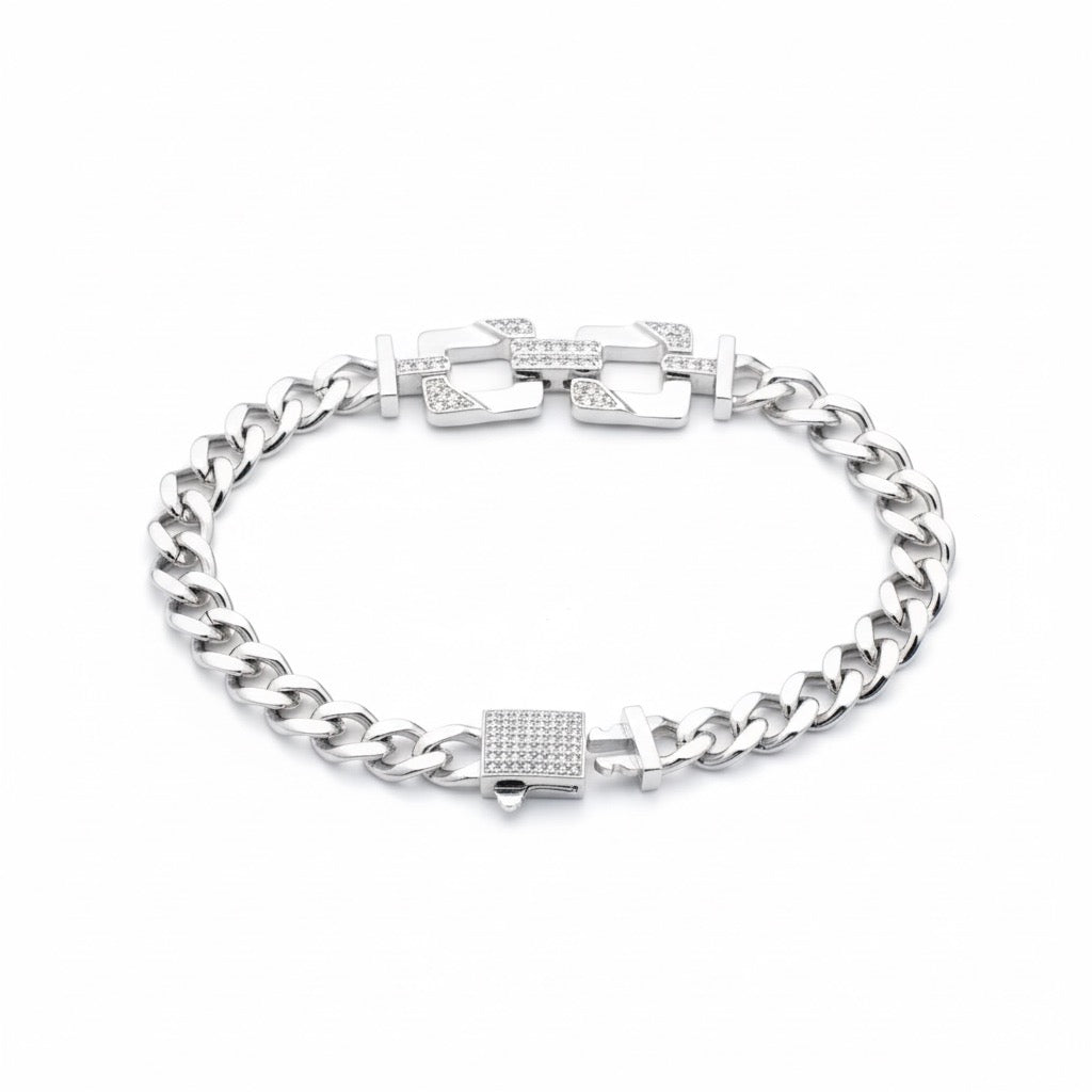 Square Link Silver Bracelet