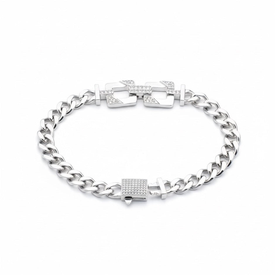 Square Link Silver Bracelet