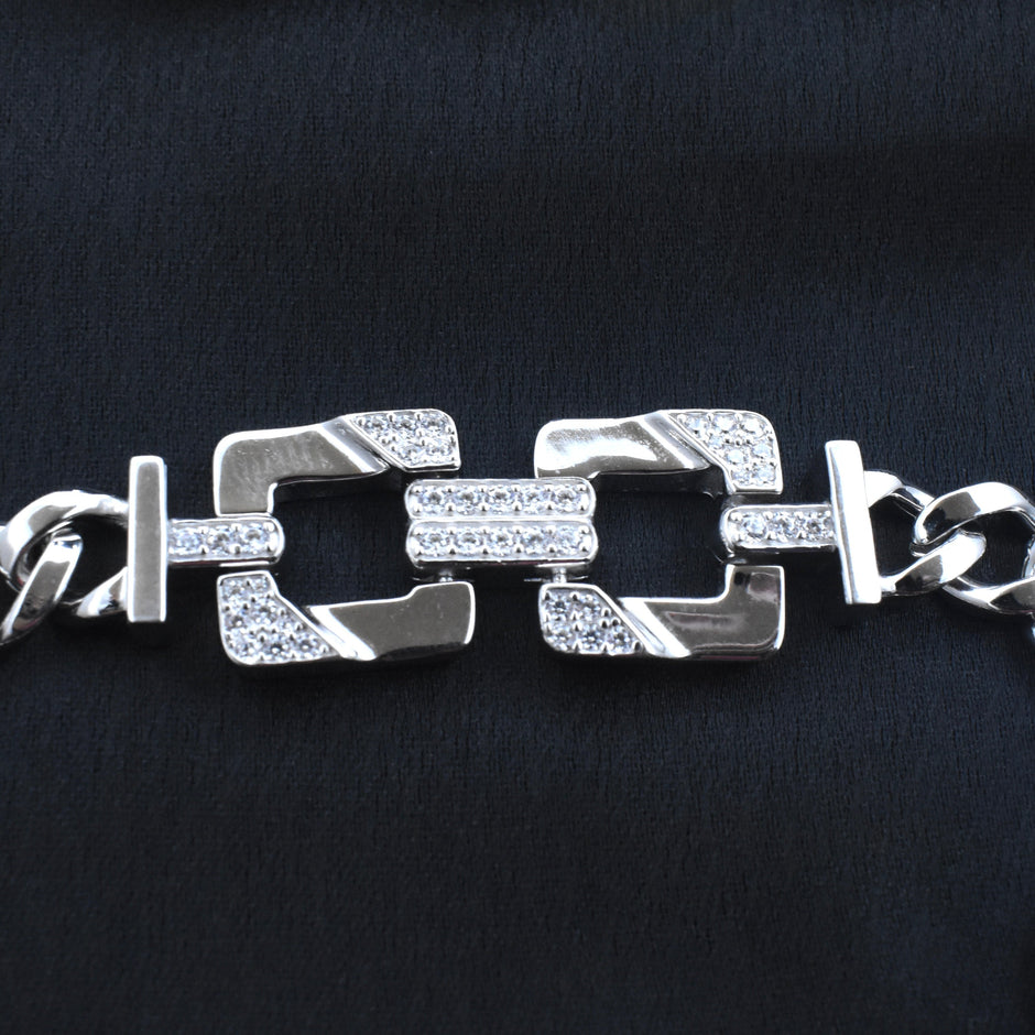 Square Link Silver Bracelet