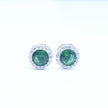 Green Round Solitaire Silver Pendant Set