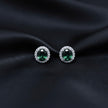 Oval Green Stone Pendant Set with Chain and Earrings