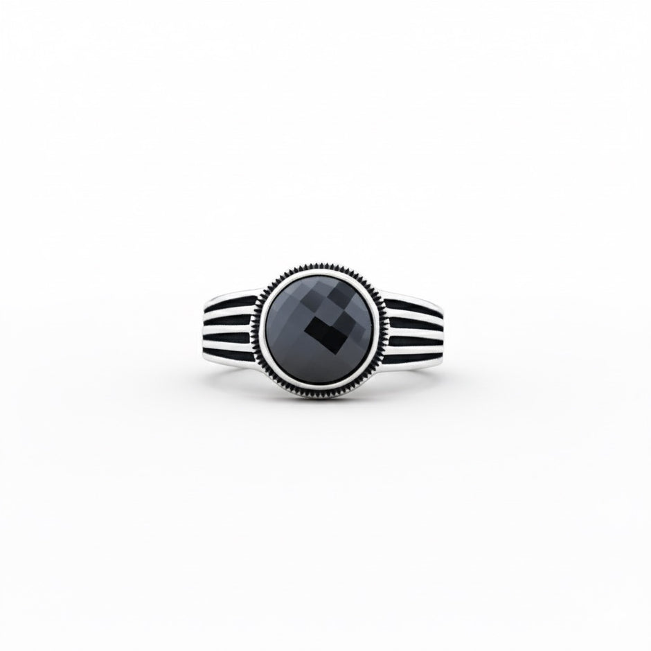 Nomad Linear Turkish Onyx Signet Ring