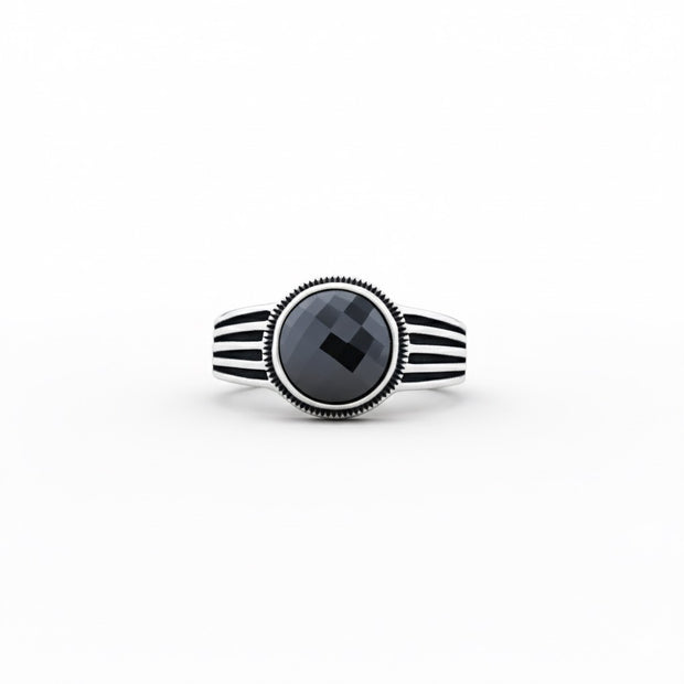 Nomad Linear Turkish Onyx Signet Ring