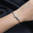 Snowburst Rose Silver Bracelet