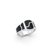 Silver Abstract Pattern Crest Ring