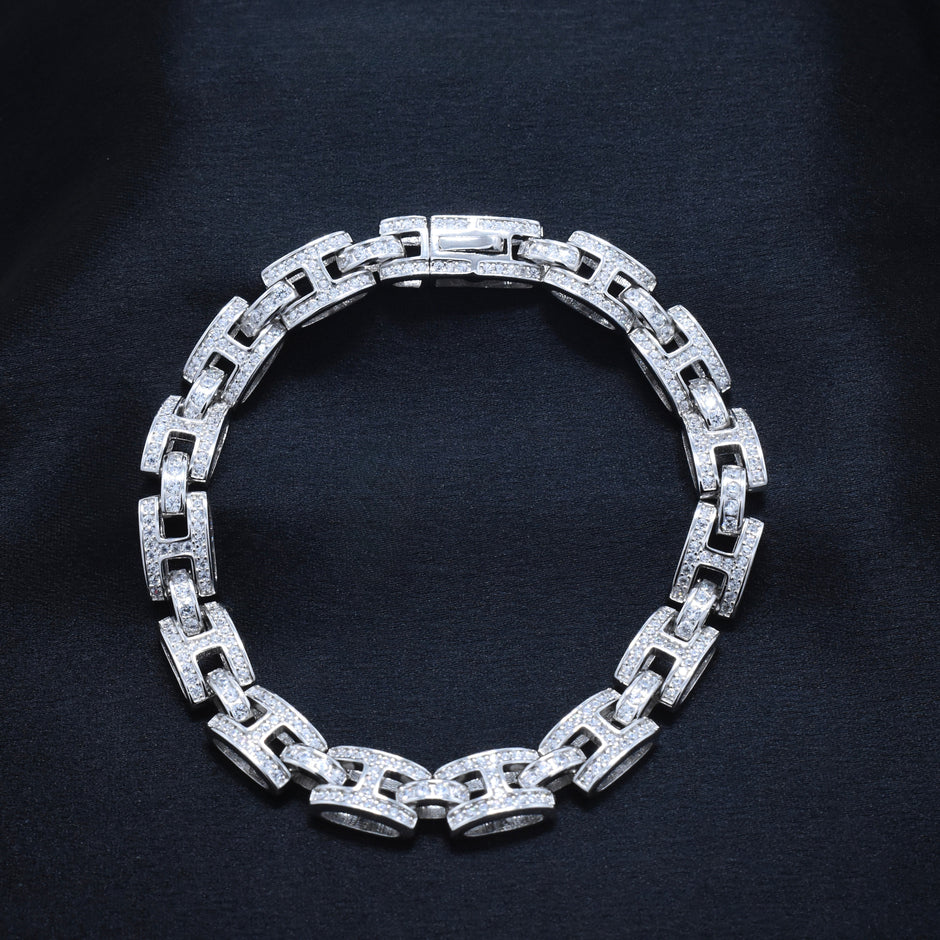 Bold Block Silver Bracelet