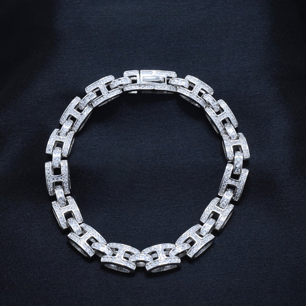 Bold Block Silver Bracelet