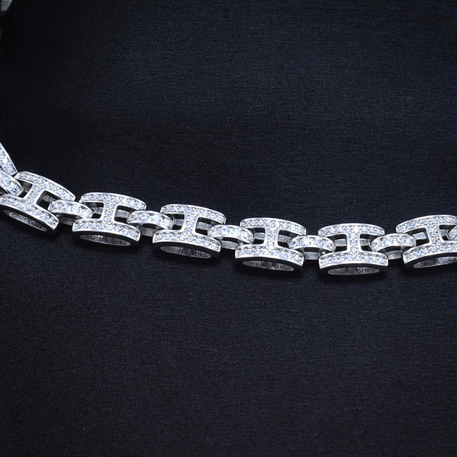 Bold Block Silver Bracelet