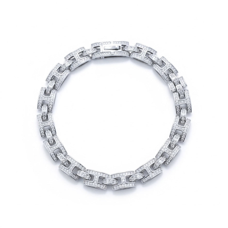 Bold Block Silver Bracelet