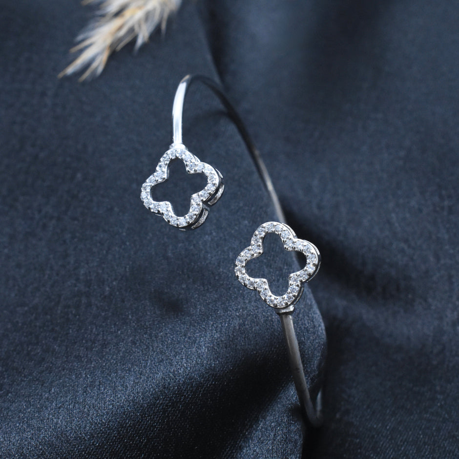 Clover Charm Silver Bracelet