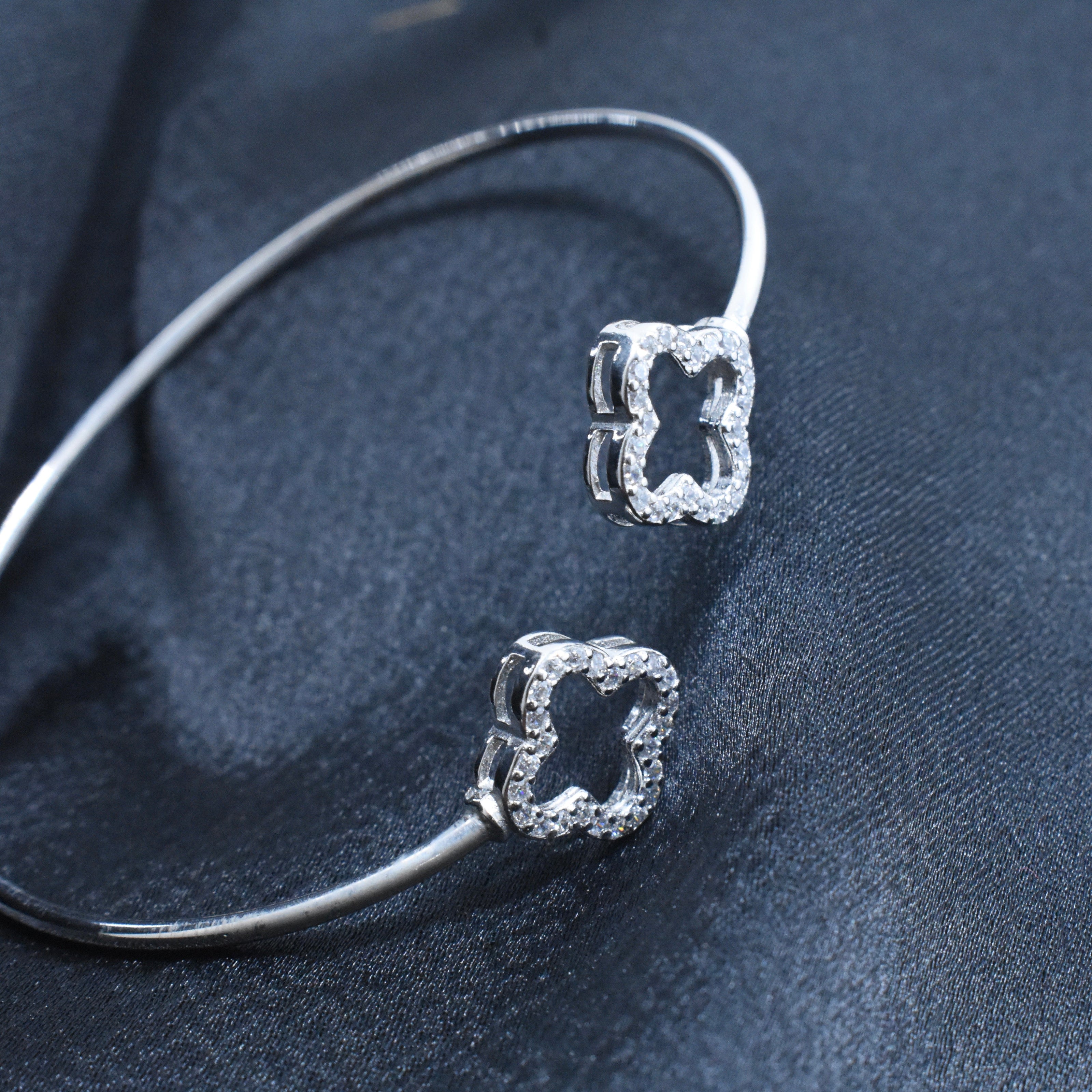 Clover Charm Silver Bracelet