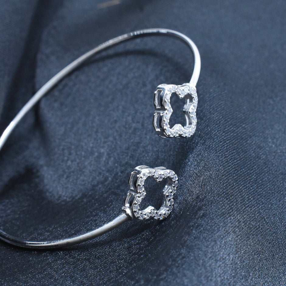 Clover Charm Silver Bracelet