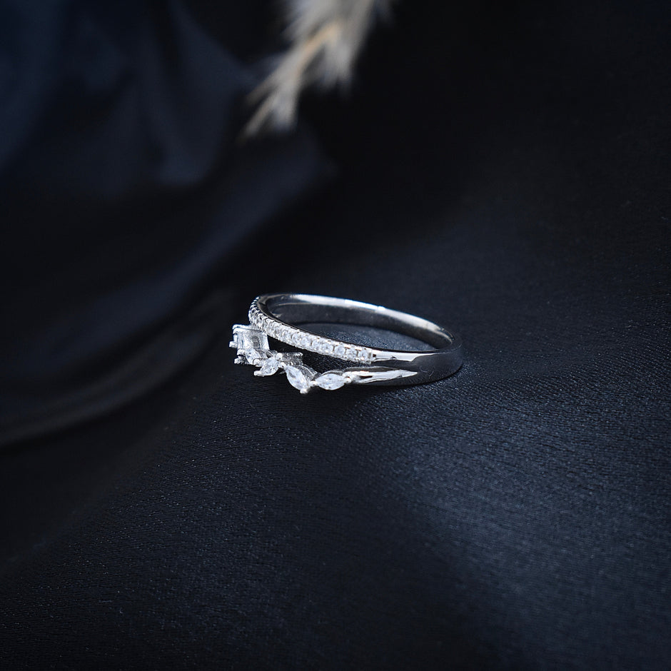 Silver Baguette band ring