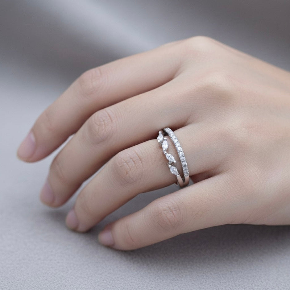Silver Baguette band ring