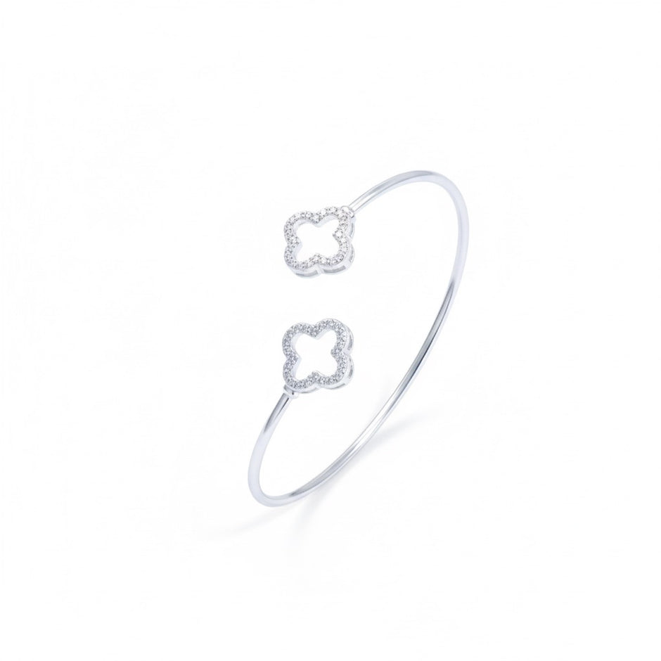 Quatrefoil Clover Open Cuff Bracelet
