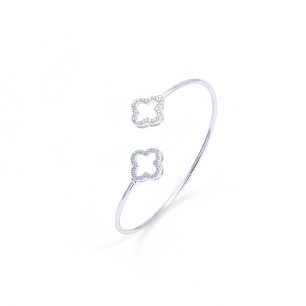 Quatrefoil Clover Open Cuff Bracelet