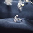 Silver Ribbon Curl Rhodium Ring