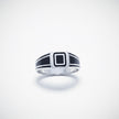Silver Framed Square Crest Ring