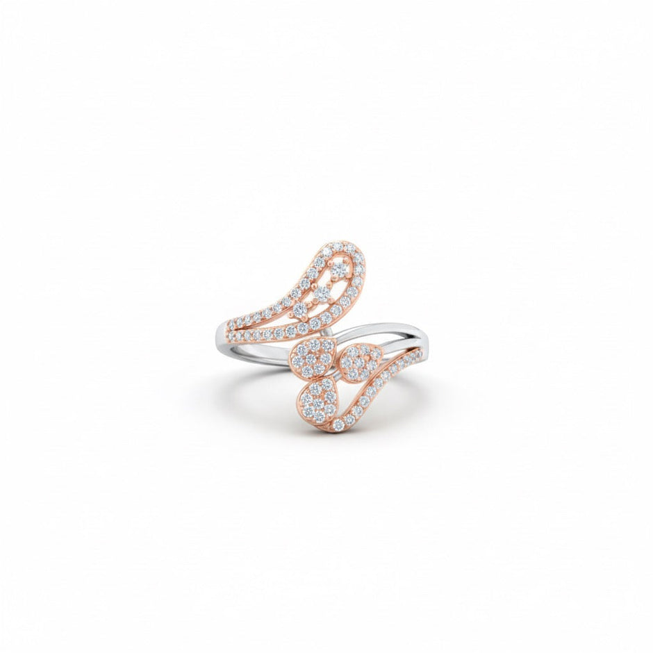 Silver Ribbon Curl Rhodium Ring