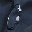 Romantic Shimmering Heart Open Bracelet