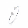 Romantic Shimmering Heart Open Bracelet