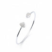 Petal Shimmer Open Silver Bracelet