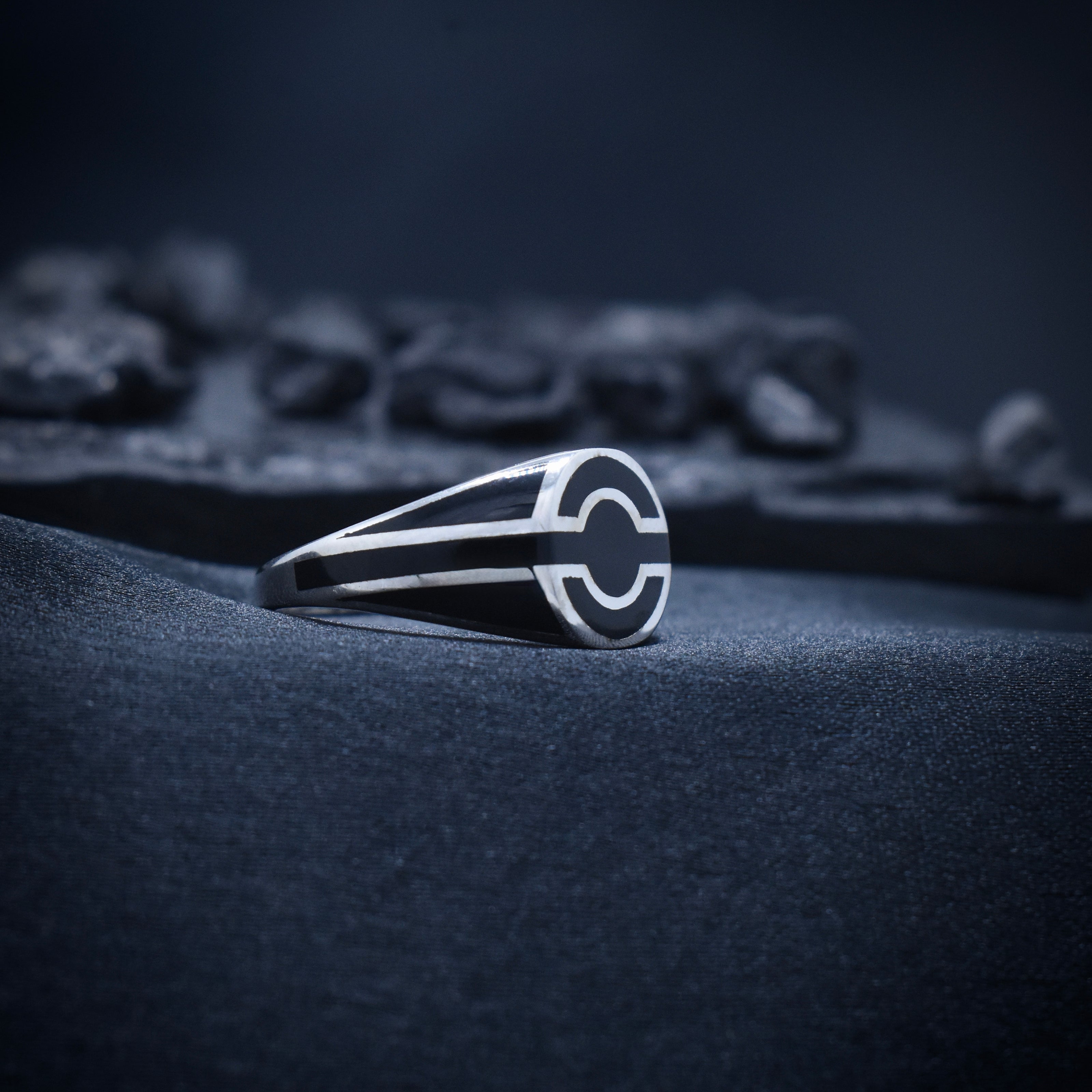 Circular Geometric Heritage Enamel Ring