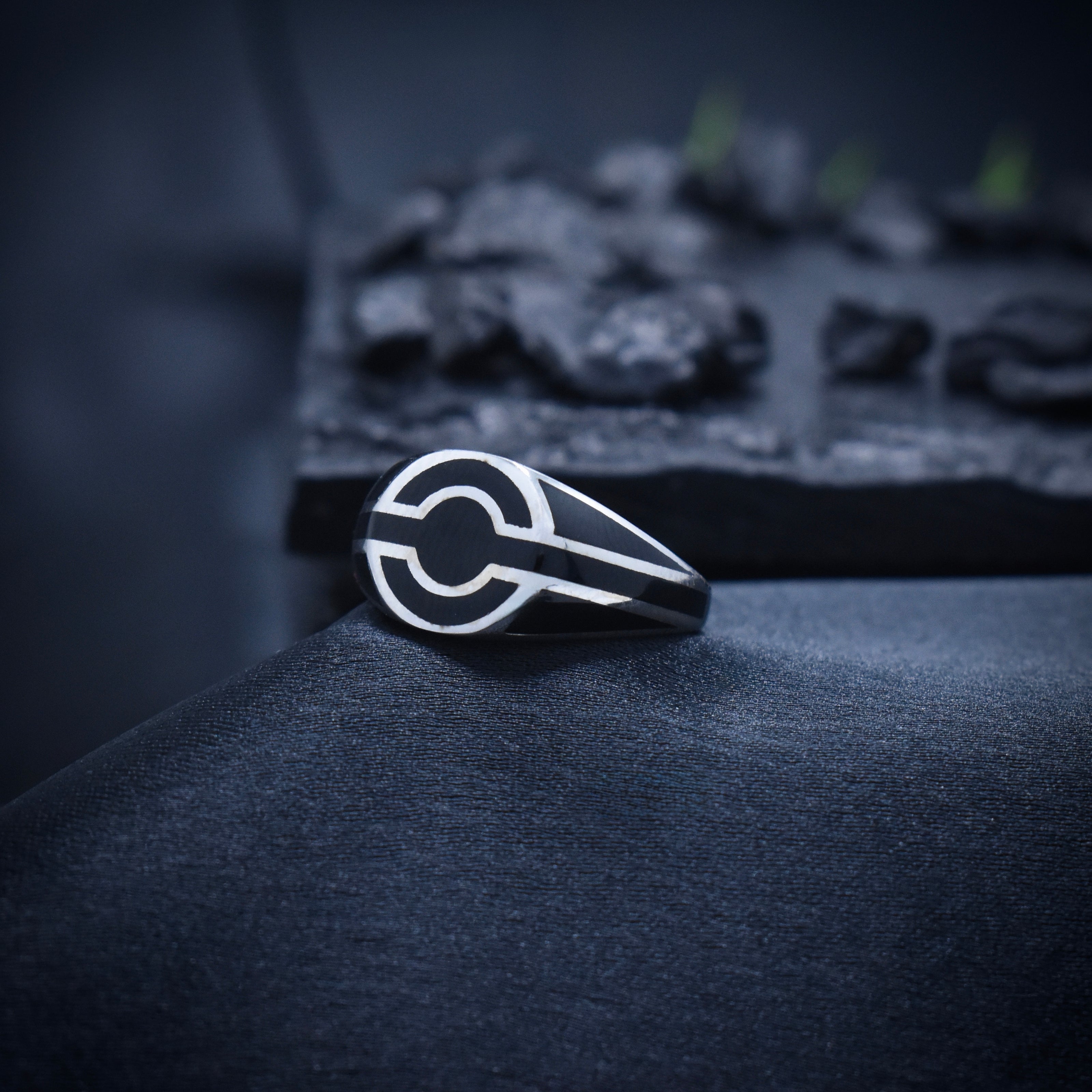 Circular Geometric Heritage Enamel Ring