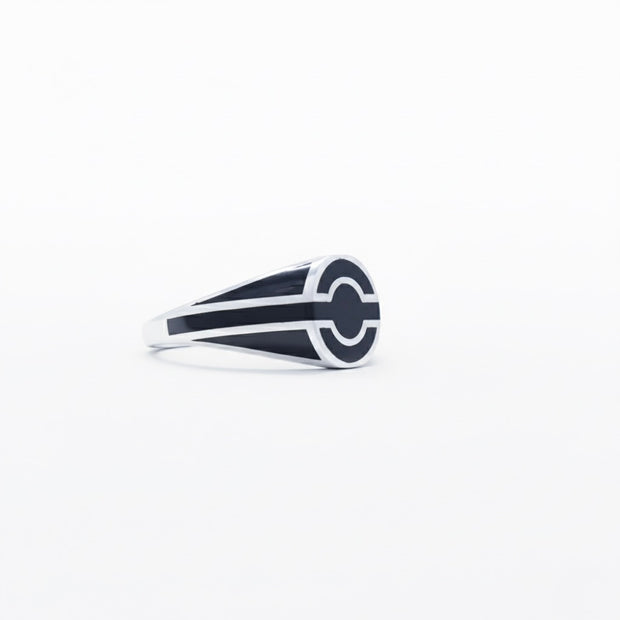 Circular Geometric Heritage Enamel Ring